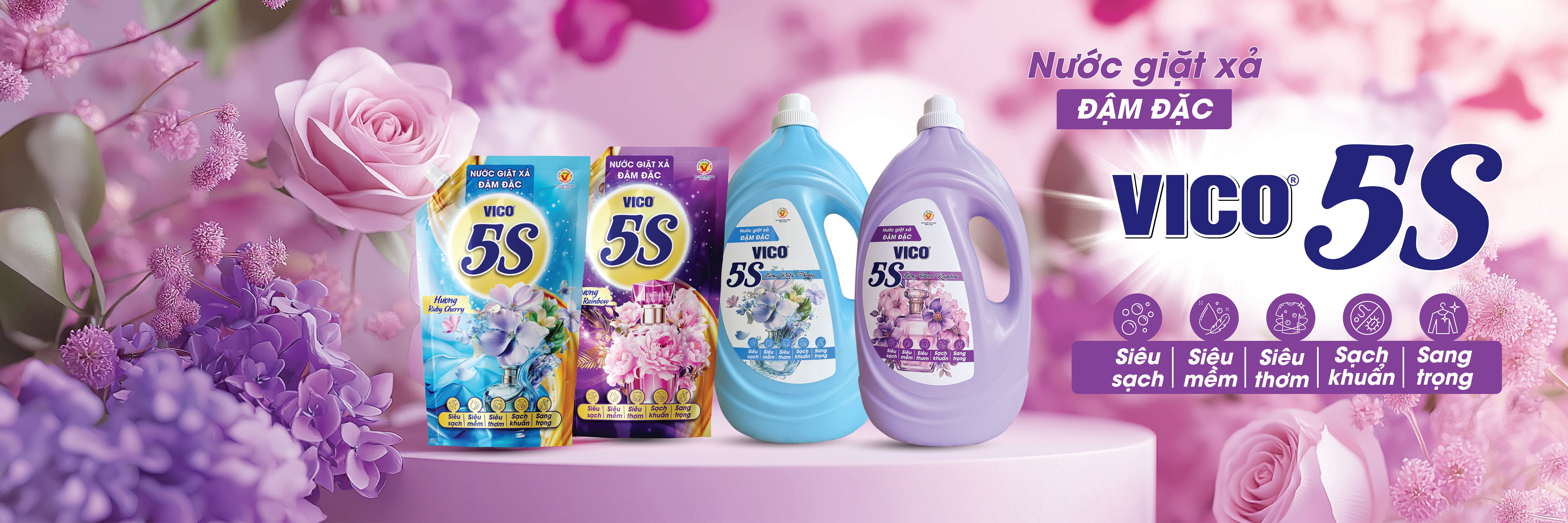 Nước giặt xả đậm đặc VICO 5S